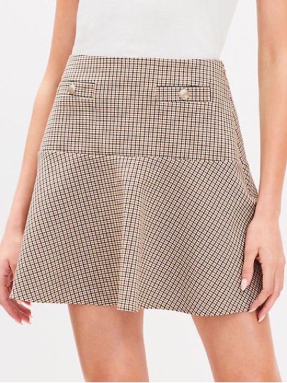 Loft Mini-Checkered Pattern Mini School-Girl Skirt | Size 6